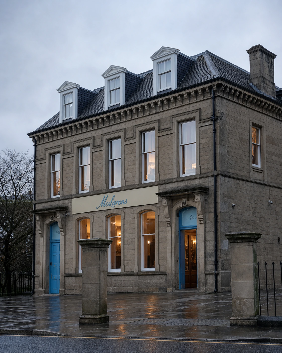 Illustrated portrait of McLarens's approved principal frontage and signage.