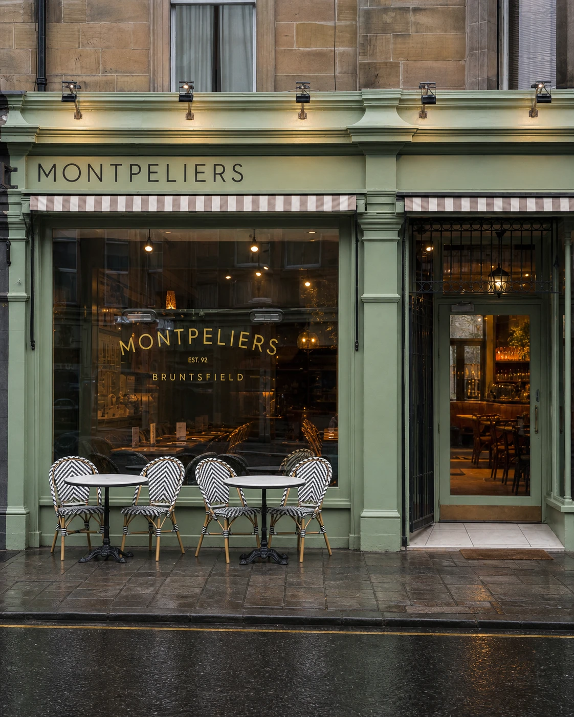 Illustrated portrait of Montpeliers Bruntsfield's approved principal frontage and signage.