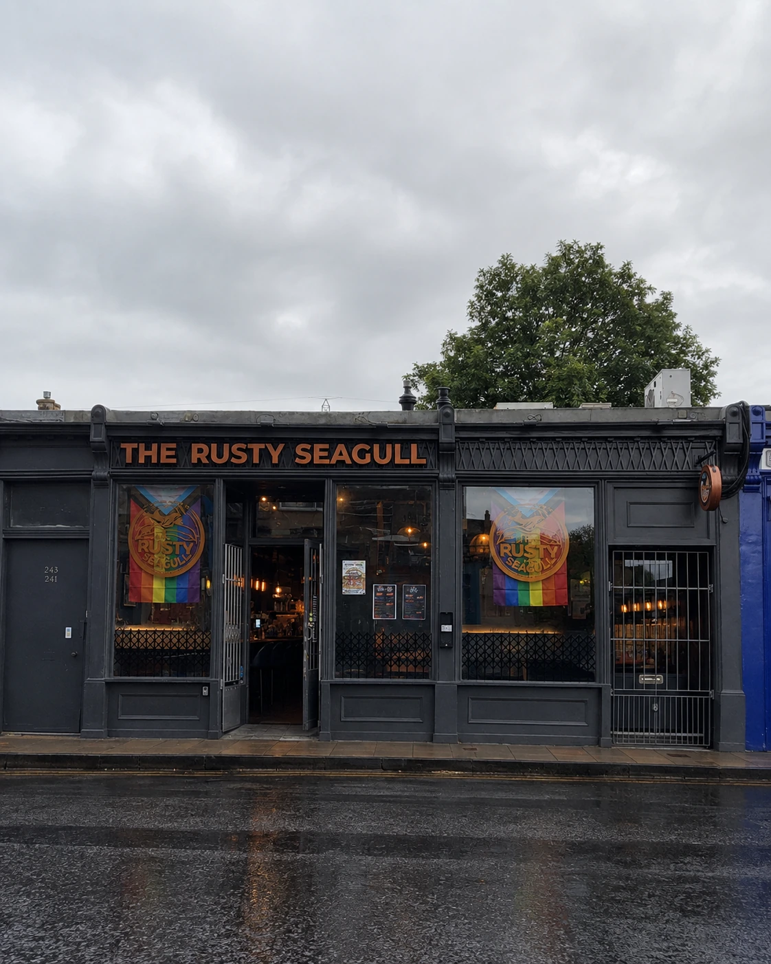 Illustrated portrait of The Rusty Seagull's approved principal frontage and signage.